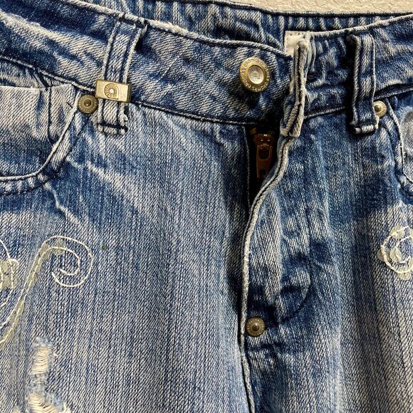 Vintage Y2K Akademiks AKDMKS Women's Distressed Sequin Low Rise Jeans- 30" Waist - Picture 9 of 12